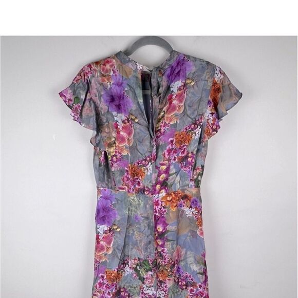 ALL-SAINTS Jemille Lucia Silk Blend Floral Mini Dress 6 NWT $329 - Picture 7 of 9